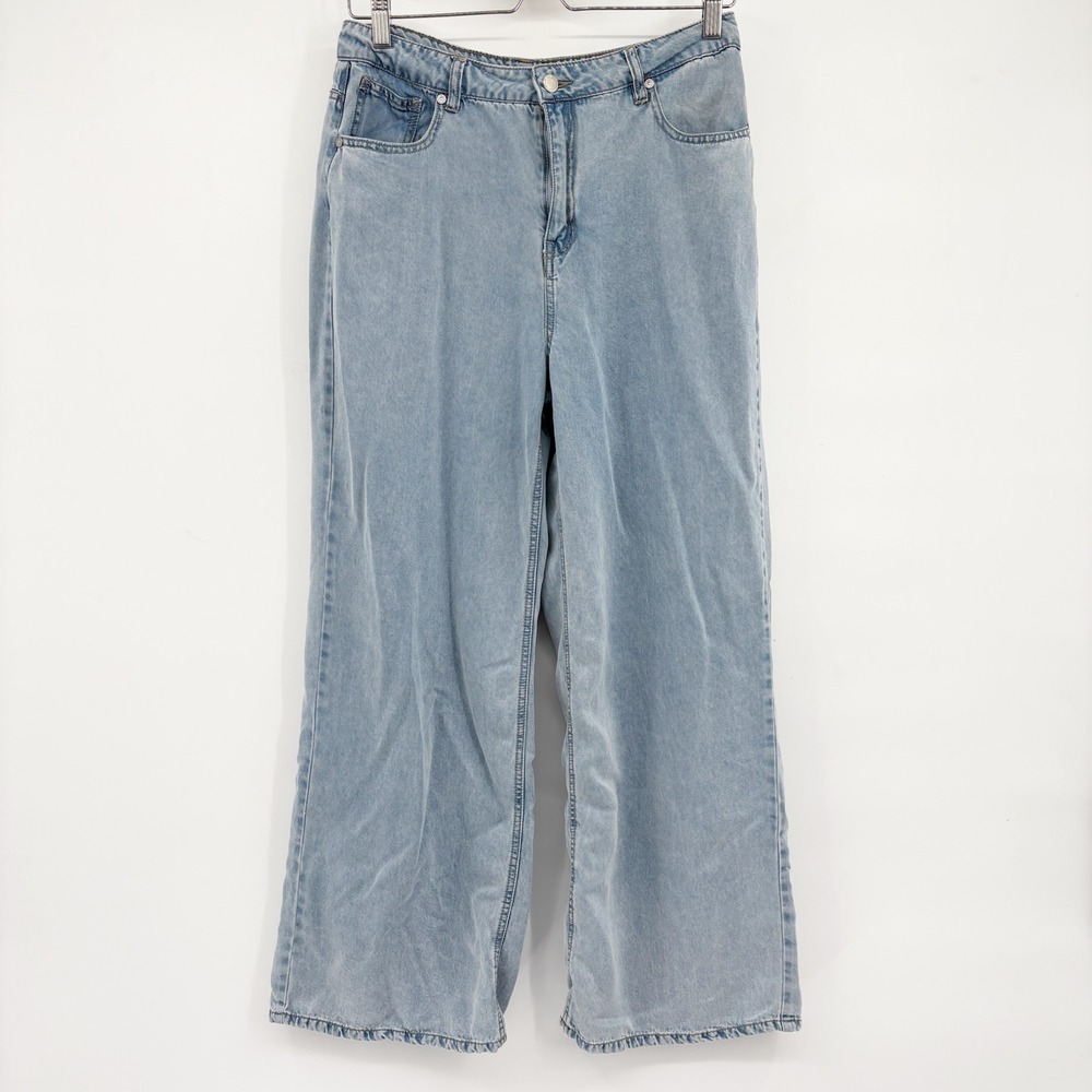 OAT New York Womens Light Wash Lyocell Wide Leg Coastal Boho Jeans Size 28‎